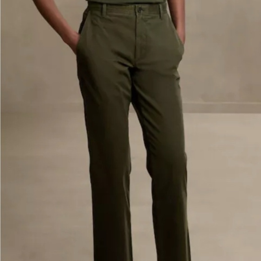 Banana Republic Olive Green Straight-Leg Pants